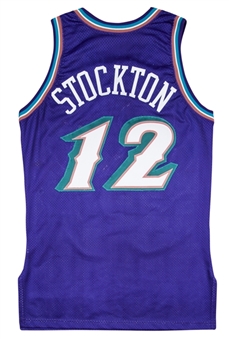 1996-1997 John Stockton Game Used Utah Jazz Away Jersey
